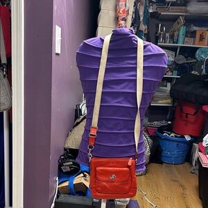 Coach Red and Tan Crossbody Bag